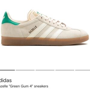 Adidas Gazelle Cream and Green Sneakers